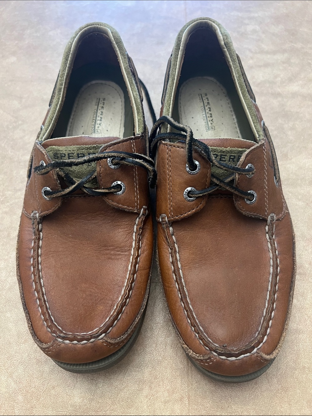 Sperry Top-Sider Mako Collection Men’s 8.5 Brown Green Boat Shoes